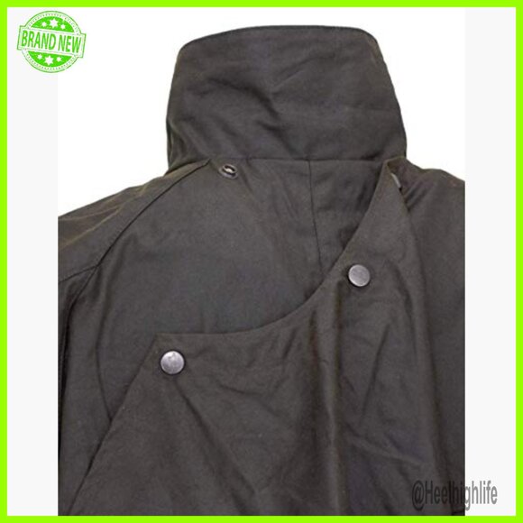 Waterproof Oilskin Duster Coat Full Length Rain Slicker Adjustable Waist - Picture 6 of 7